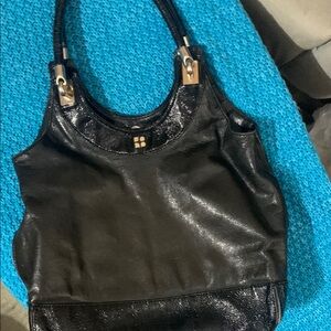 Kate Spade Black Leather Shoulder Bag with Gold Hardware
